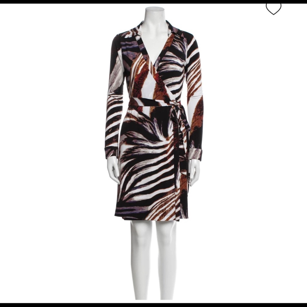 NWT Calvin Klein Animal Print Wrap Dress sz8